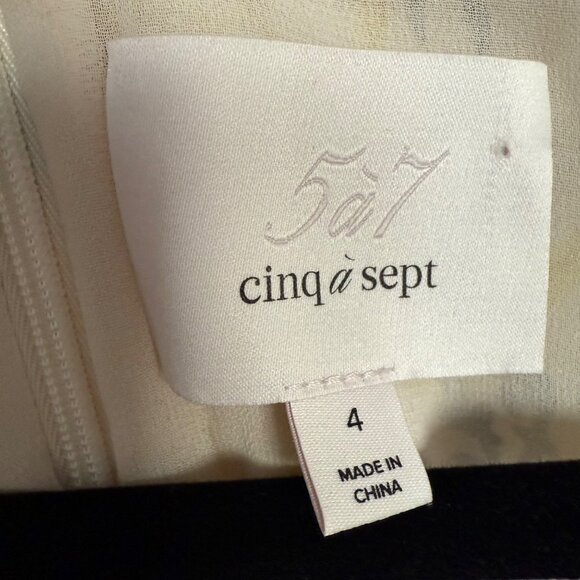 Cinq À Sept Size 4 Multicolor Kerstin Floral Puff Sleeve Ruffle Midi Wrap Dress - Picture 3 of 16